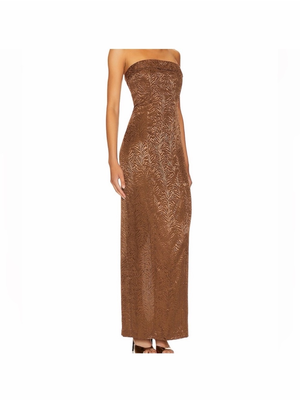 Lovers and Friends Strapless Brown Maxi Dress